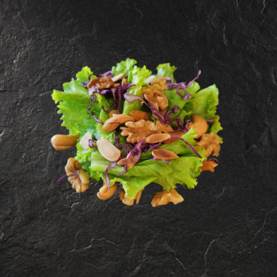 Salad with mixed nuts
